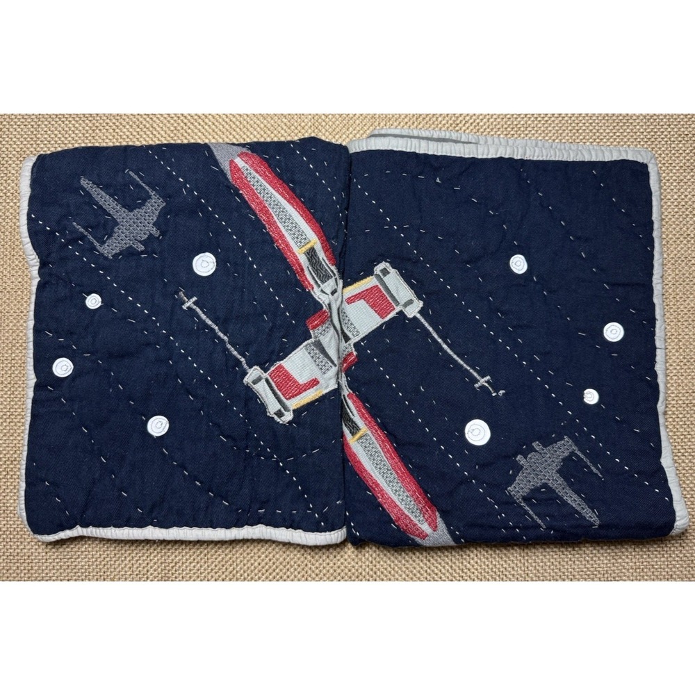 Pottery‎ Barn Star Wars Tie Fighter Sham SET Standard Quilted Blue